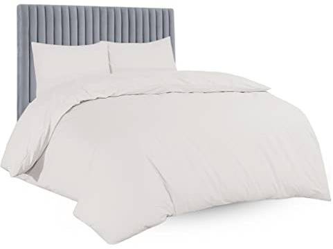 Sapphire Collection Luxury 100% Egyptian Cotton Duvet Quilt Cover & Pillowcase Bedding Set (Cream, Double)