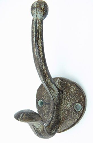 Wandhaken Garderobenhaken Kleiderhaken massiv Gusseisen rustikal Garderobe Wandgarderobe braun Nostalgie