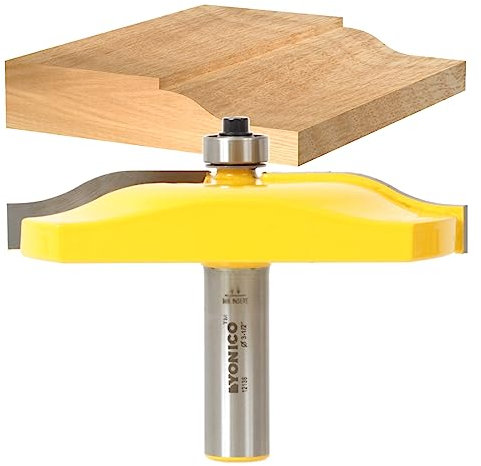 Yonico 12138 - Raised Panel Router Bit, Cove - Diameter: 3-1/2, Cutting Depth: 1-1/2 - 1/2 Shank