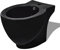 vidaXL Bidet Rond à Poser Céramique Sanitaire Noir Toilette Cuvette Siège WC