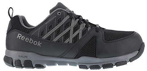 Reebok Mens Sublite Work Safety Toe Athletic Industrial & Construction Shoe, Black/Grey, 11 US