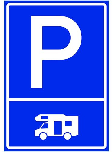 Kiwistar - Signe de stationnement - Autocollant - Caravane - 42 x 30cm - Garage de stationnement, carport, Panneau de signalisation pour Restaurant, école, hôtel