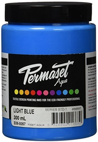 Permaset Aqua Screen Printing Ink Light Blue 300ml