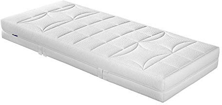 MALIE A1050249502 Big Star XXL Tonnentaschenfederkernmatatze, 5 Liegezonen, Härtegrad 4, 90 x 200 cm