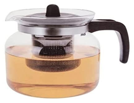 EMA CE4000020 Teekanne mit Filter, Transparent/Schwarz, 1,5 l