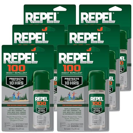 Repel 100 Mosquito & Insect Repellent 1 Oz, 98% DEET, 6 Pack