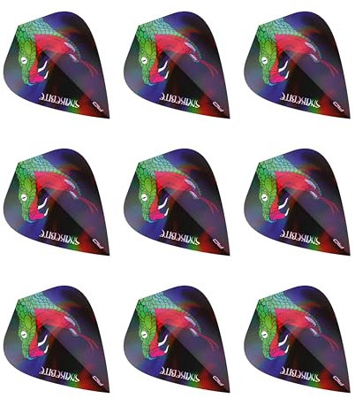 RED DRAGON Peter Wright Snakebite Holographische Kite Dart Flights - 3 Sätze pro Packung (9 Flights insgesamt)