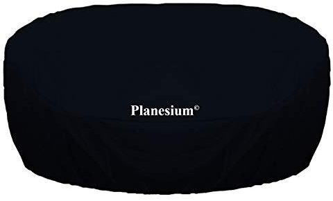 PLANESIUM Premium Sonneninsel RUND Liegeinsel Hülle Abdeckung Schutzhülle Abdeckplane Polyrattan wasserdicht atmungsaktiv Sonnenliege Gartenliege 575g/lfm (200cm Breite x 85cm Höhe, Schwarz)