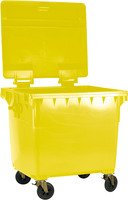 Wheelie Bin with Flat Lid 1100 Litre Yellow 377397
