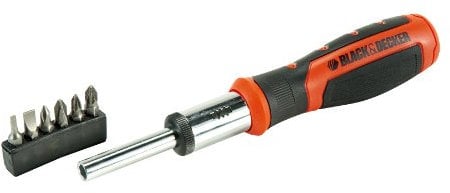 BLACK+DECKER BDHT0-62129 BDHT0-62129-Destornillador de carraca con 6 multipuntas Intercambiables