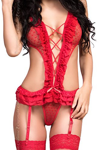Chilirose Damen Body CR-3086 Body, Rojo (Rojo), Estandar