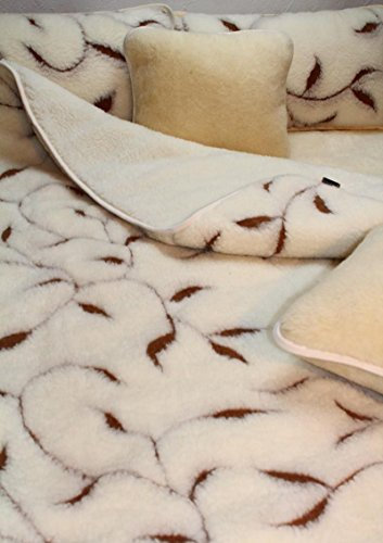 Bettunterdecke Merino Schafwolle 140/200cm Merino Wolle Bettdecke,Oberbett + 1 Tumbler Kopfkissen Merinowolle Wollsiegel Gütezeichen Kissen