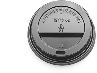 100 Sip-through Lids for 90mm 12oz / 16oz Paper Cups - Black [BFSLIDBL100]