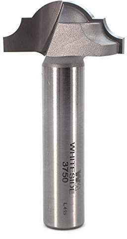 Whiteside Router Bits 3750 Classical Round Bottom Bit with 7/32-Inch Radius, 1-3/8-Inch Large Diameter and 9/16-Inch Cutting Length