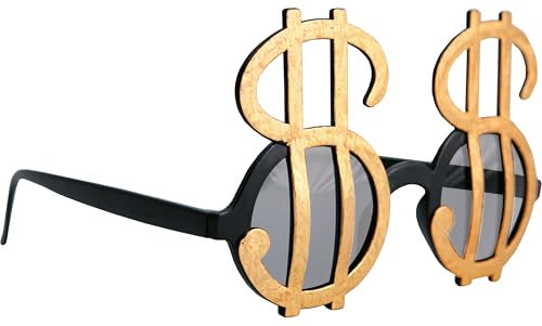 PtitClown - 10248 - Dollar Brille - Dollar Glasses - Kostümzubehör - Perfekt für Karneval, Mottopartys, Kostümpartys - Ohne Korrektur - Kunststoff - Unisex