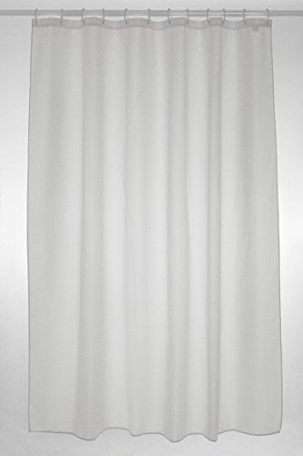 Blue Canyon Extra Long Shower Curtains | 100% Polyester Shower Curtain | Anti-Bacterial Surface Treatment | Water Repellent| Weighted Hem | 180 X 200cm | 12 Reinforced Eyelets with Hooks (White)
