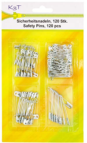 TSI 81013 Sicherheitsnadeln-Set, 120tlg., Silber, Verschiedene Größen