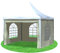Stabilezelte Gartenpavillon 3x3m mit Seitenteilen Arabica Pagodenzelt PVC Weiss BEIGE
