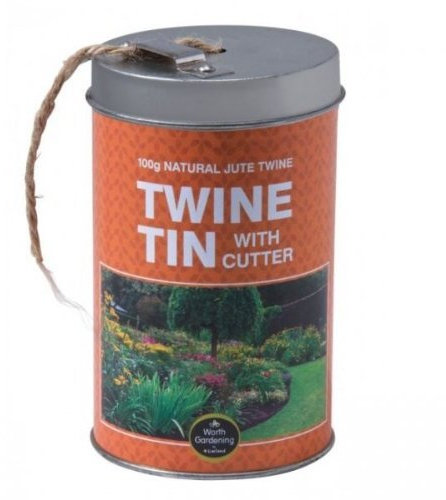 Twine Tin with Cutter (100g 3 Ply Natural Jute Twine) Garden Household Use