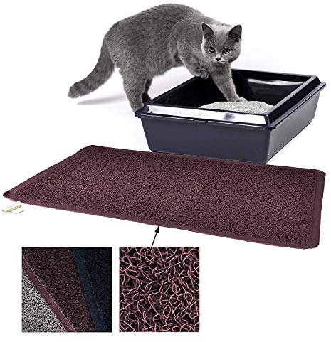 matrasa Vorleger aus PVC für Katzentoiletten - Katzenmatte Katzenklo Fußmatte für Katzen 40 x 60 cm (Braun)