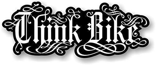 B&W ' Think Bike ' Safety Slogan Design with Energy Drink Style Motif Vinyl Car Bike Sticker Decal 190x75mm