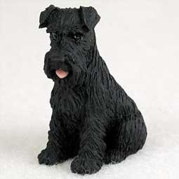 Schnauzer Miniature Dog Figurine - Uncropped - Black