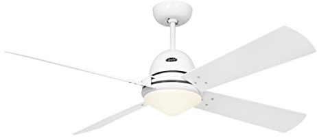 CasaFan LIBECCIO Deckenventilator mit LED Deckenleuchte, Flexibler Ventilator mit wahlweise 2-4 Wendeflügeln & dimmbarer Milchglas-Deckenlampe, 3 Stufen mit Fernbedienung, für Räume bis 35 qm