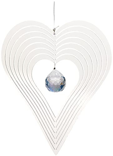 NATURE'S MELODY - Cosmo Windspiel HERZ, ca. 5 Zoll / ca. 12 cm, silberfarben, Silber