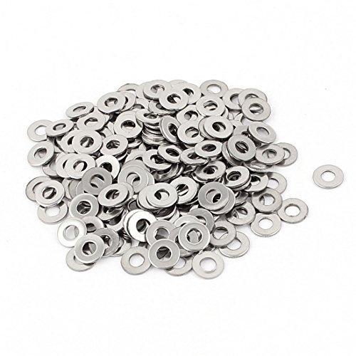sourcing map 200Pcs Rondelle Plate Acier Inoxydable 304 M3 Rondelles Plates Entretoises Joint d'Étanchéité, Argenté