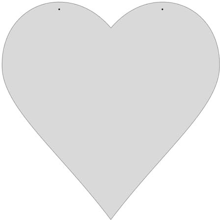 Plexiglas® Zuschnitt Acryl Herz Wanddeko in verschiedenen Farben und Größen, Farbe:Grau, Größe:Herz 40cmx40cm