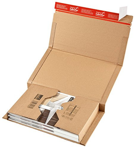 ColomPac CP020.08 Wickelverpackung aus Wellpappe mit Selbstklebeverschluss und Aufreissfaden, braun