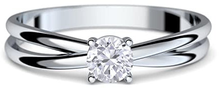 Amoonic 2 Stück Weißgold 333 KOSTENLOS Luxus-Weißgold 333 mit Zirkonia-Stein Weißgoldring Diamantring Golddiamant Eternity-Verlobungsring 2 Karat FF386WG333 ZIFA