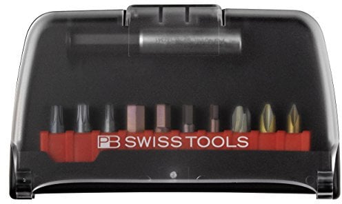 PB Swiss Tools TORX®/PHILLIPS/INNENSECHSKANT Bithalter Bitmagazin PB C6 985 inkl. 10 Precision Bits, Magnetisch, 100% Swiss Made, Unbegrenzte Garantie