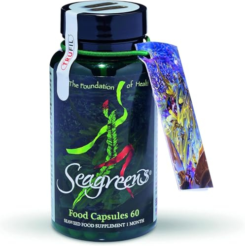 Seagreens Organic Seaweed Food Supplement, 1 Month Supply, 390mcg Iodine, 11 Vitamins, 67 Minerals, Plant-Based, Vegan, Supports Metabolism, Thyroid & Digestion, 60 Capsules