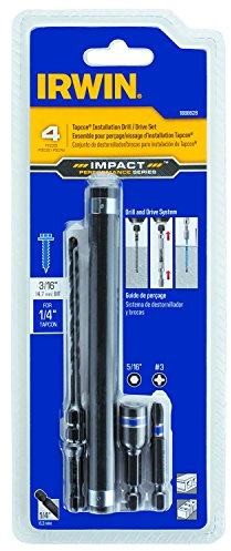 IRWIN Tools 1888628 Impact Performance Series Concrete Screw Drill-Drive Installation Set for 1/4-Inch Screws, 4-Piece