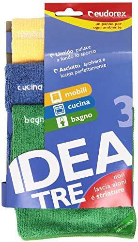 Eudorex Idea Tre, Panno Fibre Poliattive, 30x32 cm, Confezione da 3