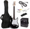 RockJam RJ20WAR2 Full Size Electric Guitar Superkit with Amplifier, Strings, Tuner, Strap, Case and Cable - Black