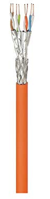 Goobay 91890 CAT 7A Netzwerkkabel, S/FTP (PiMF), 500m Orange/Schwarz