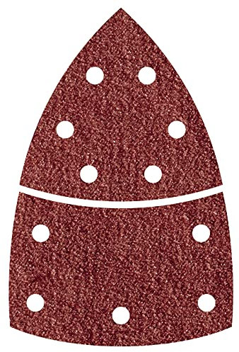 wolfcraft Haft-Schleifblätter, 2-teilig, Dreieck-Schleifblatt 95 mm und Basis-Schleifblatt Korund, 10 Stück, 5620000