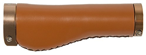 M-Wave Schraubgriff, Echtlederoptik, handgenäht -, braun, 135 mm, 14106221