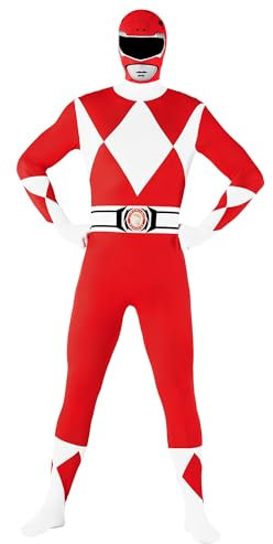 Morphsuits Offizielles Rotes Power Ranger Kostüm für Erwachsene - XL (176cm-185cm)