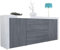 Vladon Sideboard Kommode La Paz, Made in Germany, Korpus in Weiß Hochglanz/Front in Avola-Anthrazit mit Rahmen in Weiß Hochglanz