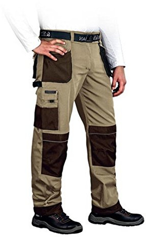eber & Hollman Herren Arbeitshose LH-FMN-T B, 65% Polyester 35% Baumwolle, Mittlere Taille, Regulär, DE, Blau, Cargo, Multifunktionstaschen, Schlaufe und Schlüsselhaken, 9 Taschen, Männer, Hose