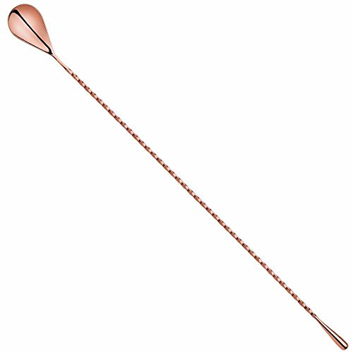 Urban Bar Extra Long Bar Spoon in Gift Box, Drop, Copper Finish 40cm Model No UB3077