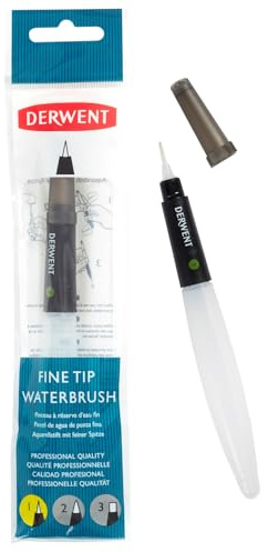 Derwent Waterbrush for Watercolour Painting, Fine Tip, Professional Quality, 2300123