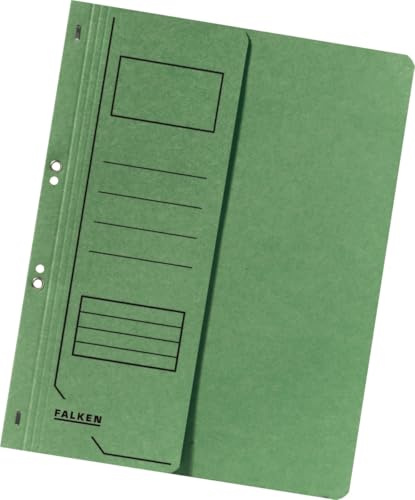 Falken 50 x Ösenhefter A4 1/2 Vorderdeckel Karton kaufmännische Heftung grün