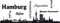 GRAZDesign Wandtattooo Skyline Hamburg Aufkleber Wohnzimmer Büro Wandaufkleber Wandsticker, Jugendzimmer, Wanddeko Wohnbereich Größe XXL, 79x30cm, 070 schwarz