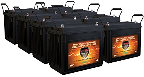 QTY 8 VMAX SLR155 Vmaxtanks AGM Deep Cycle 12V Batteries 155ah each SLA rechargeable Battery for Use with Pv Solar Panels,Smart chargers wind Turbine and Inverters