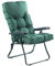 Alfresia Garden Recliner Chair In Green with Classic Cushion - Green Frame Adjustable Reclining Outdoor Chair, Foldable Garden Chair, Choice of Prints (Green)