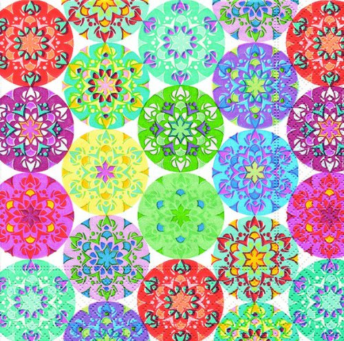 20 Servietten Mandala Multi/Muster/Kreise 33x33cm